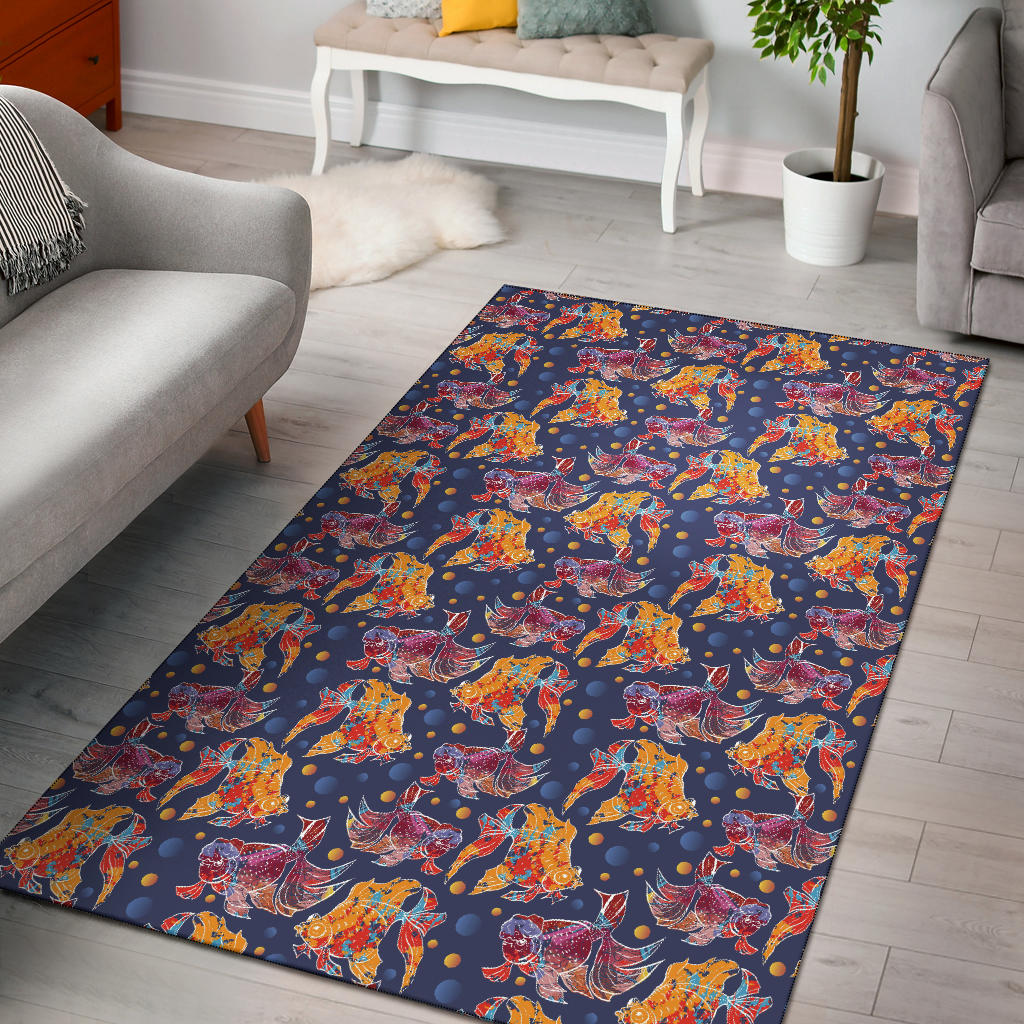 Goldfish Pattern Print Design 05 Area Rug
