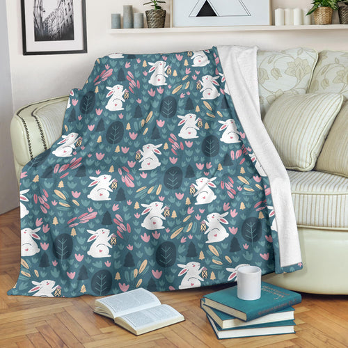 Cute Rabbit Pattern Premium Blanket