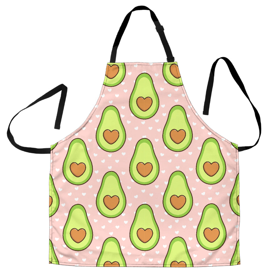 Avocado Heart Pink Background Adjustable Apron