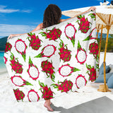Dragon Fruits White Background Sarong