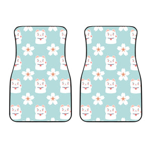 Maneki Neko Lucky Cat Sakura Front Car Mats