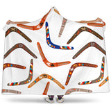 Boomerang Australian Aboriginal Ornament Pattern Hooded Blanket