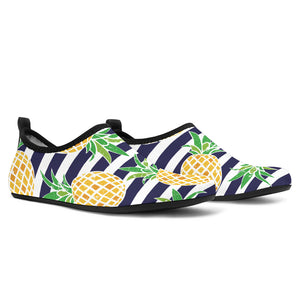 Pineapples Pattern Striped Background Aqua Shoes