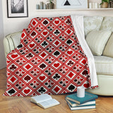 Casino Cards Suits Pattern Print Design 03 Premium Blanket