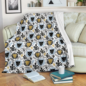 Lion Pattern Print Design 05 Premium Blanket