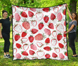 Watercolor Hand Drawn Beautiful Strawberry Pattern Premium Quilt