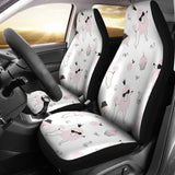 Poodle Dog Rose Cake Pattern  Universal Fit Car Seat Covers