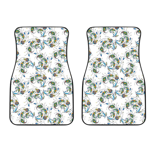 Peacock Feather Pattern Front Car Mats