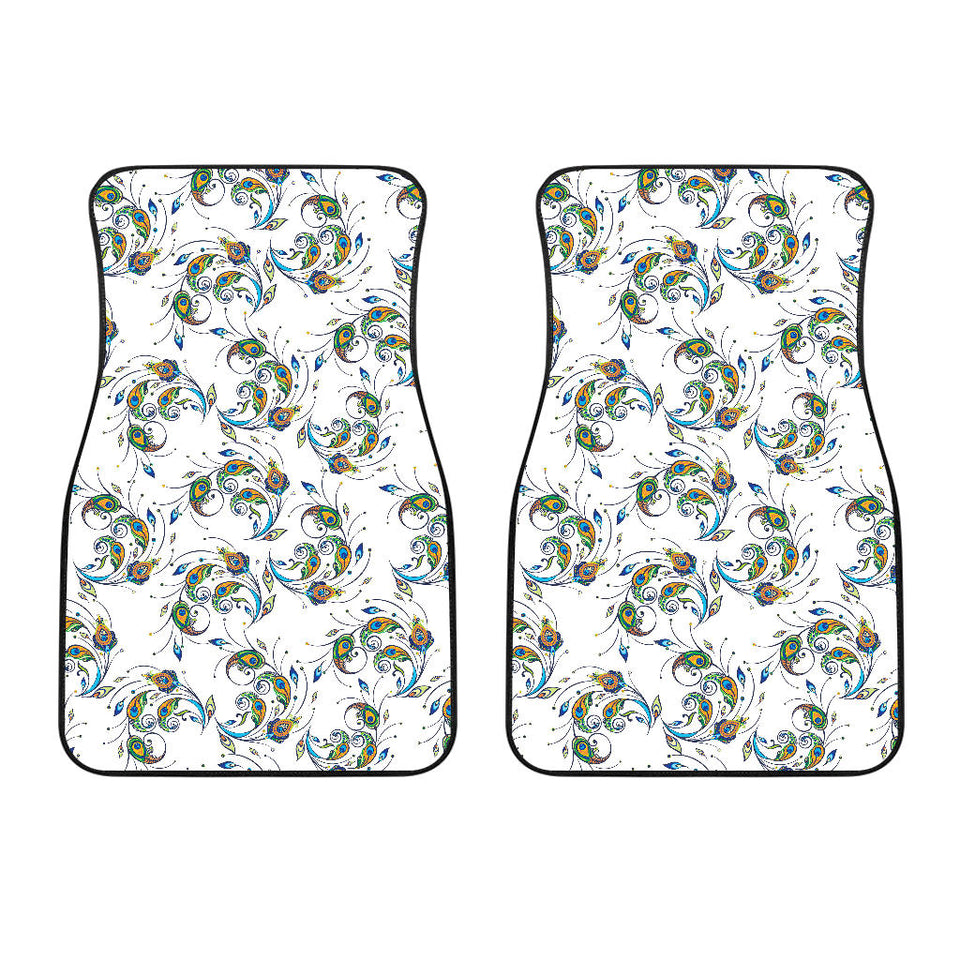 Peacock Feather Pattern Front Car Mats