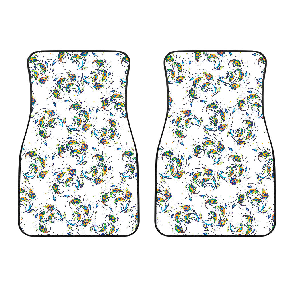 Peacock Feather Pattern Front Car Mats