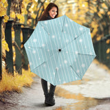 Snowflake Pattern Blue Stripe Background Umbrella
