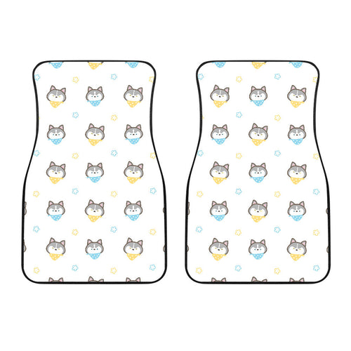 Cute Siberian Husky Pattern Front Car Mats
