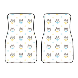 Cute Siberian Husky Pattern Front Car Mats