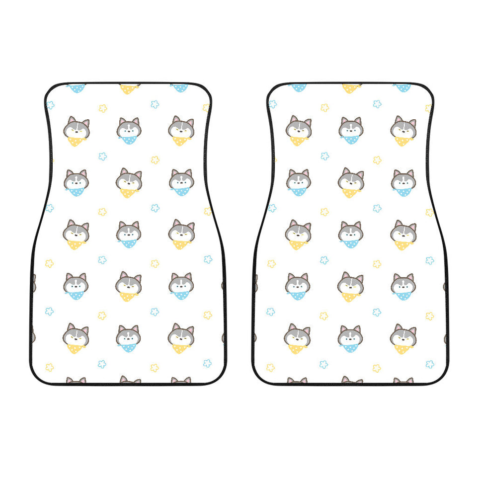 Cute Siberian Husky Pattern Front Car Mats