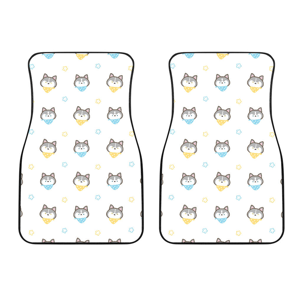 Cute Siberian Husky Pattern Front Car Mats