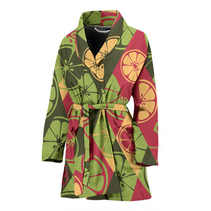 Cool Geometric Lime Pattern Women'S Bathrobe