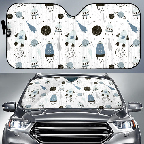 Hand Drawn Space Elements Space Rocket Star Planet Space Probe Car Sun Shade
