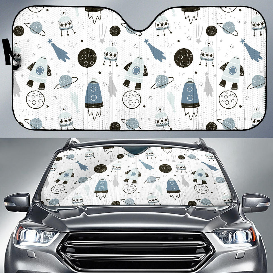 Hand Drawn Space Elements Space Rocket Star Planet Space Probe Car Sun Shade