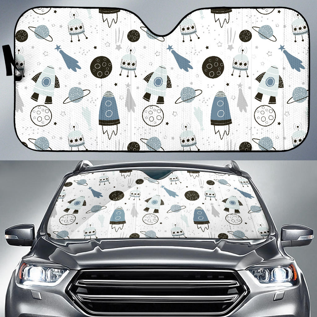 Hand Drawn Space Elements Space Rocket Star Planet Space Probe Car Sun Shade