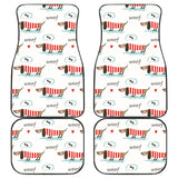 Cute Dachshund Bone Pattern Front And Back Car Mats