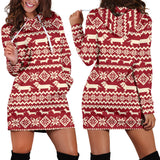 Dachshund Nordic Pattern Women'S Hoodie Dress