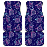 Cute Owls Pattern Boho Style Ornament Front And Back Car Mats