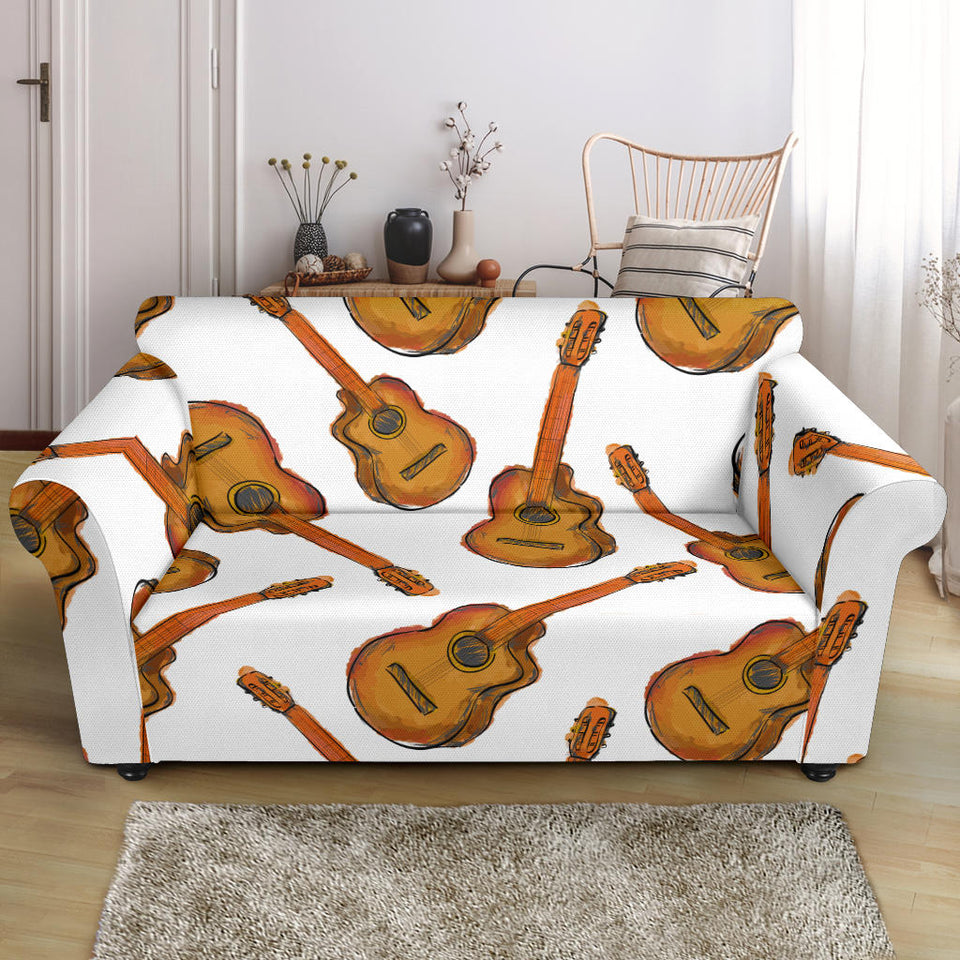 Paint Guitar Pattern Loveseat Couch Slipcover