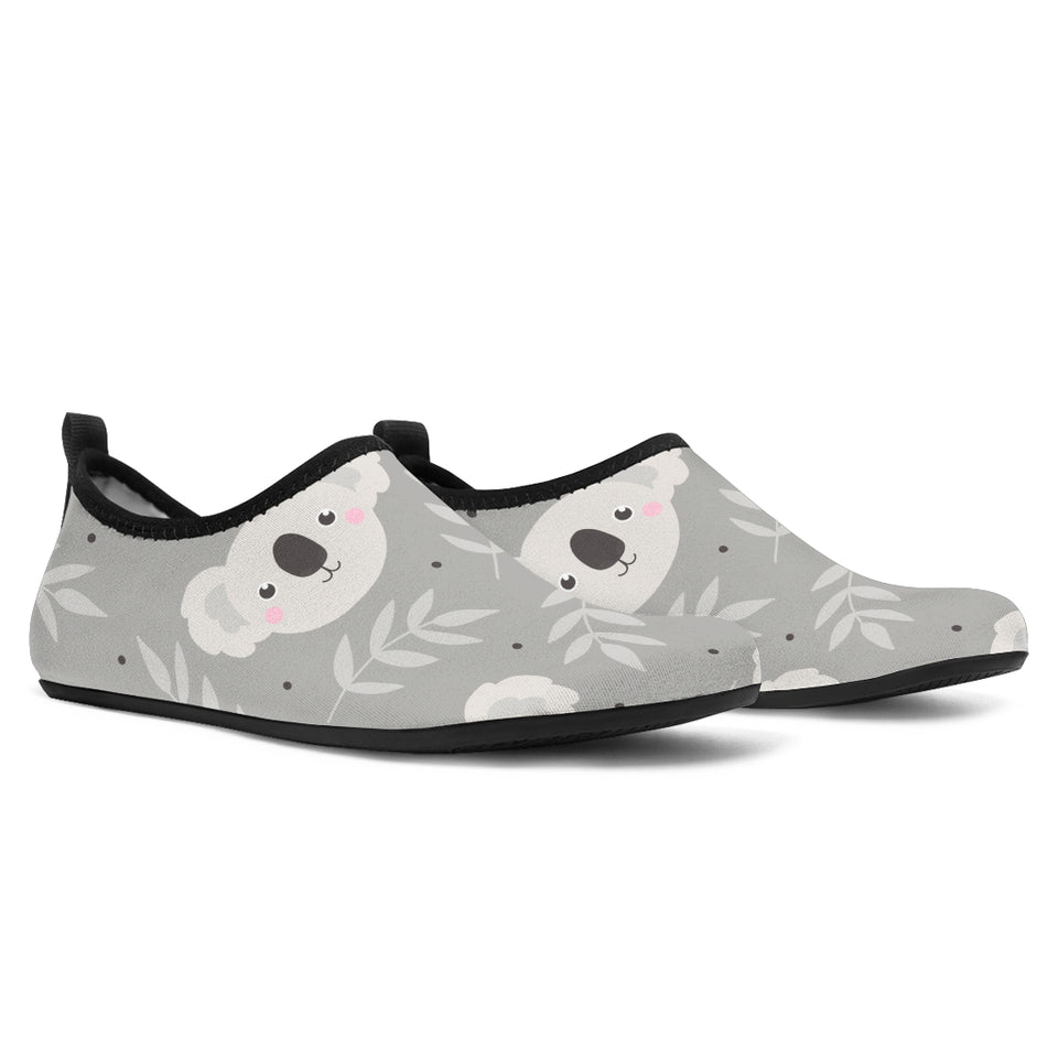 Cute Koala Leaves Pattern Aqua Shoes