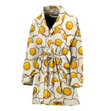 Fried Eggs Pattern Print Design 02 Women's Bathrobe