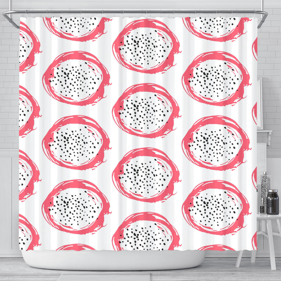 Hand Drawn Dragon Fruit Shower Curtain Fulfilled In US