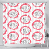 Hand Drawn Dragon Fruit Shower Curtain Fulfilled In US