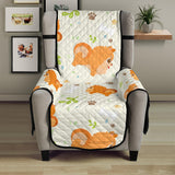 Cute brown pomeranian paw leave bone pattern Chair Cover Protector