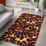Fire Flame Dark Pattern Area Rug