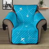 Airplane destinations blue background Recliner Cover Protector