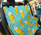Beer Pattern Green Background Dog Car Seat Covers