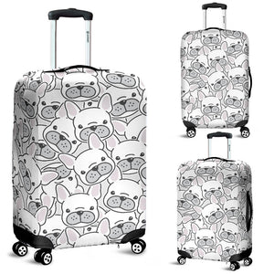 Cute French Bulldog Head Pattern Luggage Covers