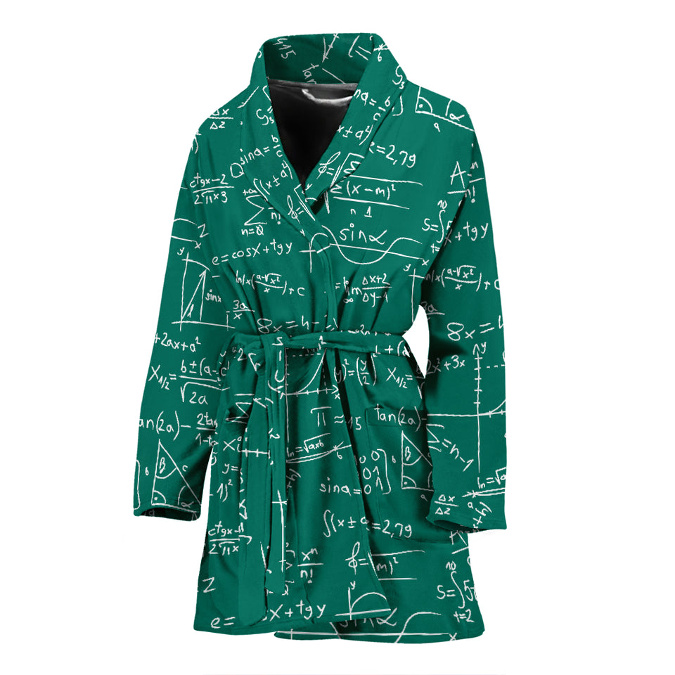 Math Pattern Print Design 01 Women's Bathrobe