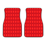Red Argyle Front Car Mats Set 2
