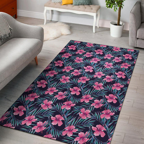 Hibiscus Pattern Print Design 05 Area Rug