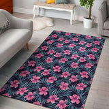 Hibiscus Pattern Print Design 05 Area Rug