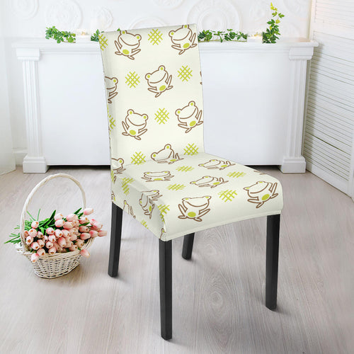 Cute Cartoon Frog Baby Pattern Dining Chair Slipcover
