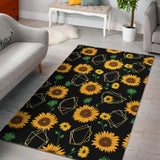 Sunflower Golden Polygonal Shapes Area Rug