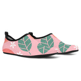 Grapefruit Leaves Flower Pink Background Aqua Shoes