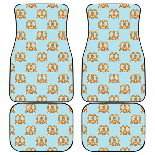 Pretzels Pattern Print Design 03 Front and Back Car Mats