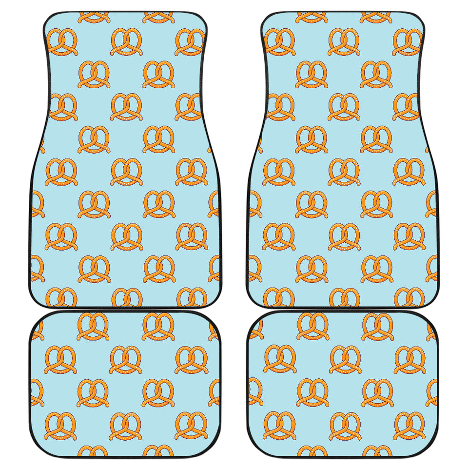 Pretzels Pattern Print Design 03 Front and Back Car Mats