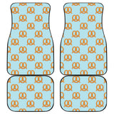 Pretzels Pattern Print Design 03 Front and Back Car Mats