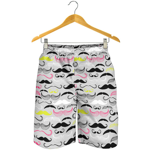 Mustache Beard Pattern Print Design 02 Men Shorts