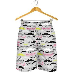 Mustache Beard Pattern Print Design 02 Men Shorts