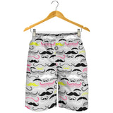 Mustache Beard Pattern Print Design 02 Men Shorts