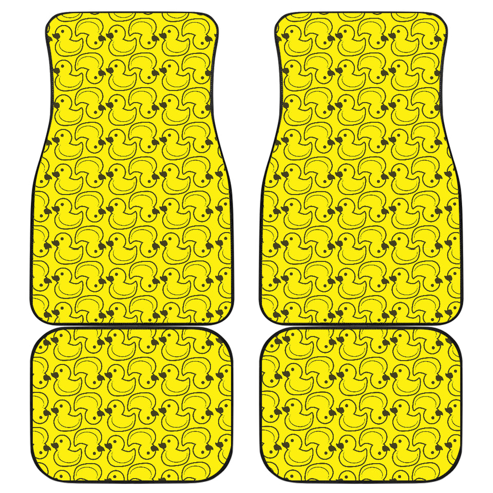 Duck Toy Pattern Print Design 02 Front and Back Car Mats